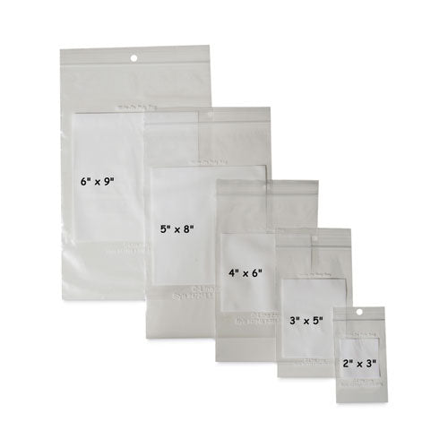 Write-on Poly Bags, 2 Mil, 2" X 3", Clear, 1,000/carton.