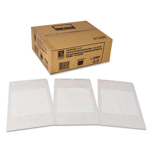 Write-on Poly Bags, 2 Mil, 6" X 9", Clear, 1,000/carton.