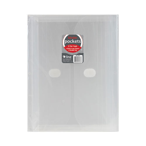 Poly Binder Pockets, 9.25 X 11.5, Clear, 5/pack.