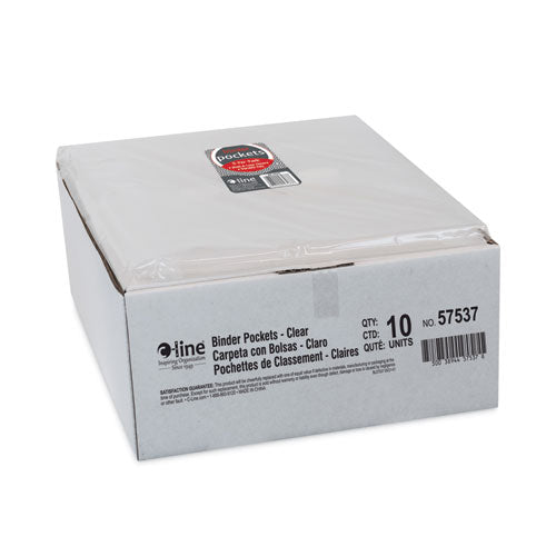 Poly Binder Pockets, 9.25 X 11.5, Clear, 5/pack.