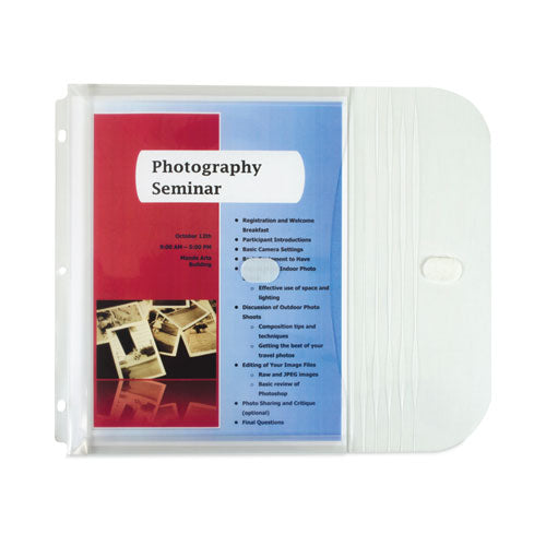 Poly Binder Pockets, 9.25 X 11.5, Clear, 5/pack.