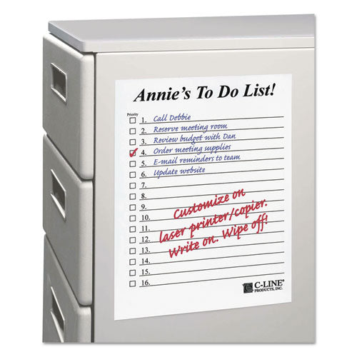 Self-stick Dry Erase Sheets, 8.5 X 11, White Surface, 25/box.