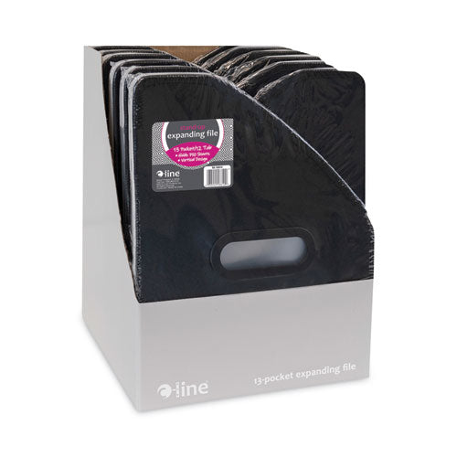 Vertical Expanding File, 10" Expansion, 13 Sections, 1/12-cut Tabs, Letter Size, Black.