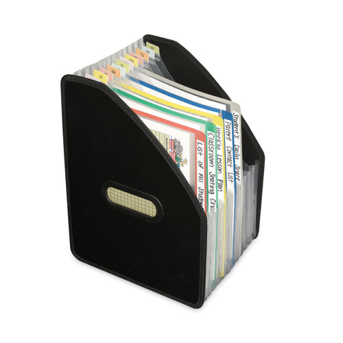 Vertical Expanding File, 10" Expansion, 13 Sections, 1/12-cut Tabs, Letter Size, Black.