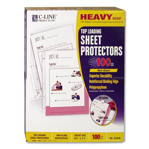 Heavyweight Polypropylene Sheet Protectors, Non-glare, 2", 11 X 8.5, 100/box.