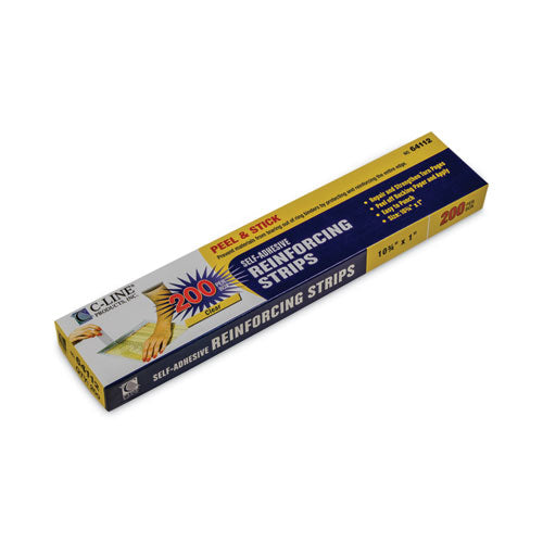 Self-adhesive Reinforcing Strips, 1 X 10.75, Clear, 200/box.