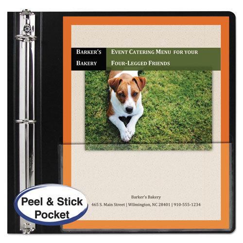 Peel And Stick Add-on Filing Pockets, 25", 11 X 8.5, 10/pack.