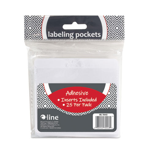 Self-adhesive Labeling Pockets, Top Load, 3.75 X 3, Clear, 25/pack.