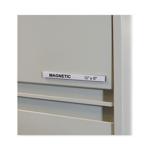 Hol-dex Magnetic Shelf/bin Label Holders, Side Load, 0.5 X 6, Clear, 10/box.