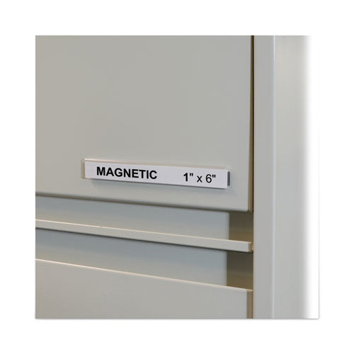 Hol-dex Magnetic Shelf/bin Label Holders, Side Load, 1 X 6, Clear, 10/box.