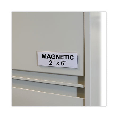 Hol-dex Magnetic Shelf/bin Label Holders, Side Load, 2 X 6, Clear, 10/box.