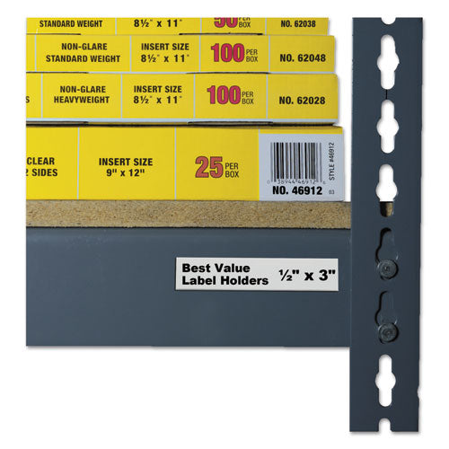 Self-adhesive Label Holders, Top Load, 0.5 X 3, Clear, 50/pack.