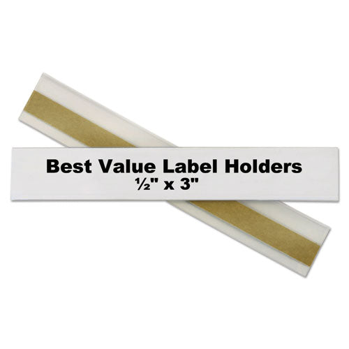 Self-adhesive Label Holders, Top Load, 0.5 X 3, Clear, 50/pack.