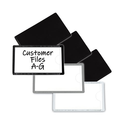 Slap-stick Magnetic Label Holders, Side Load, 4.25 X 2.5, Black, 10/pack.