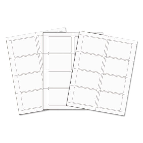 Laser Printer Name Badges, 3 3/8 X 2 1/3, White, 200/box.