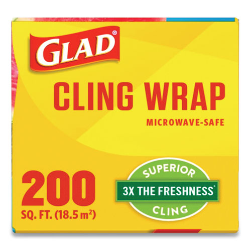Clingwrap Plastic Wrap, 200 Square Foot Roll, Clear.