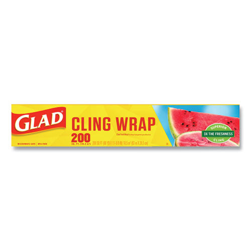 Clingwrap Plastic Wrap, 200 Square Foot Roll, Clear.