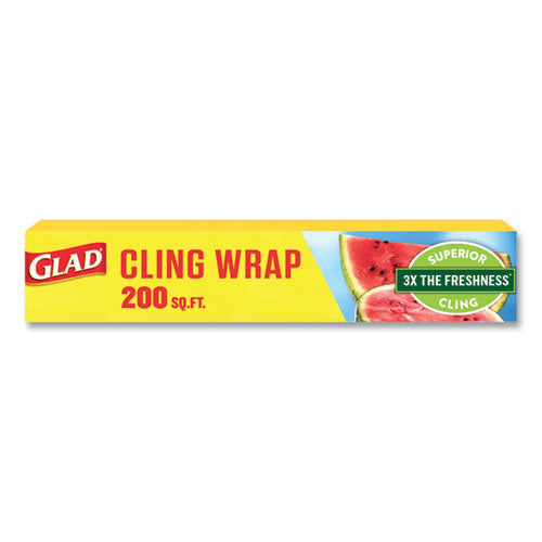 Clingwrap Plastic Wrap, 200 Square Foot Roll, Clear.
