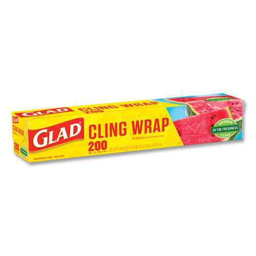 Clingwrap Plastic Wrap, 200 Square Foot Roll, Clear.