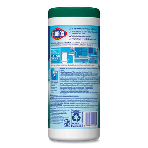 Disinfecting Wipes, 1-ply, 7 X 8, Fresh Scent, White, 35/canister, 12 Canisters/carton.