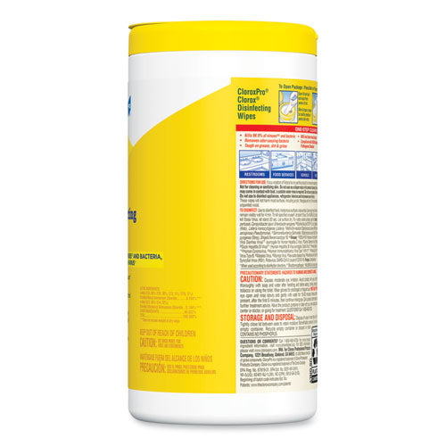 Disinfecting Wipes, 1-ply, 7 X 8, Lemon Fresh, White, 75/canister.