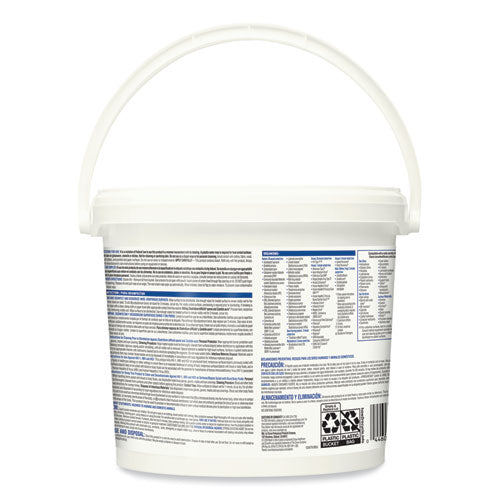 Bleach Germicidal Wipes, 1-ply, 12 X 12, Unscented, White, 110/canister, 2 Canisters/carton.