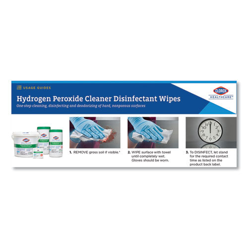 Hydrogen Peroxide Cleaner Disinfectant Wipes,12 X 11, Unscented, White, 185/pack, 2 Packs/carton