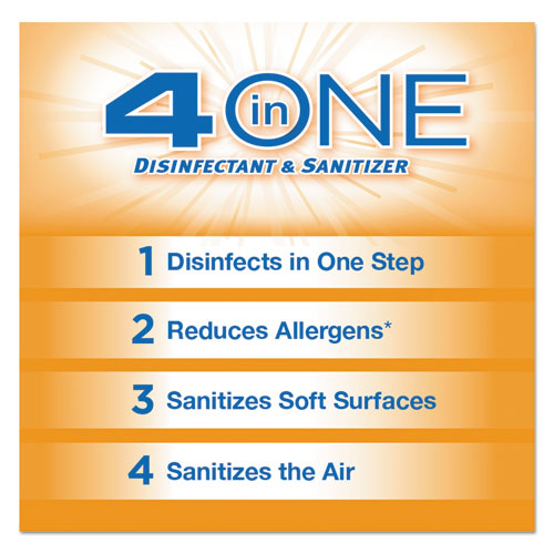 4-in-one Disinfectant And Sanitizer, Citrus, 14 Oz Aerosol Spray.