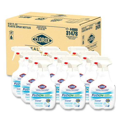 Fuzion Cleaner Disinfectant, Unscented, 32 Oz Spray Bottle, 9/carton.