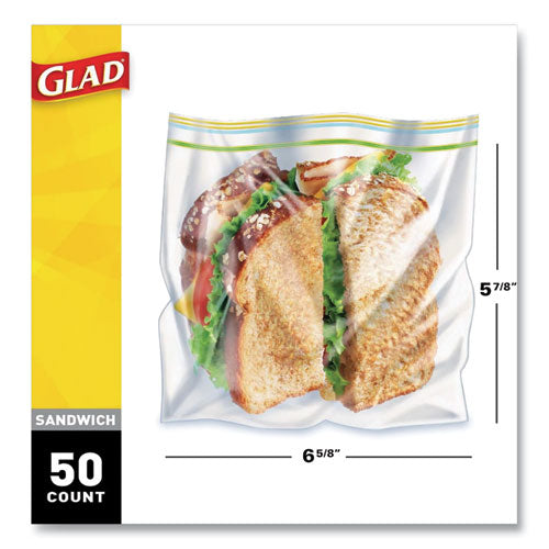 Sandwich Zipper Bags, Sandwich, 6.63" X 9.88" X 8", Clear, 600/carton.