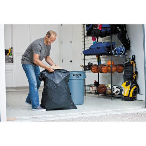 Forceflexplus Drawstring Large Trash Bags, 30 Gal, 1.05 Mil, 30" X 32", Black, 70/box.