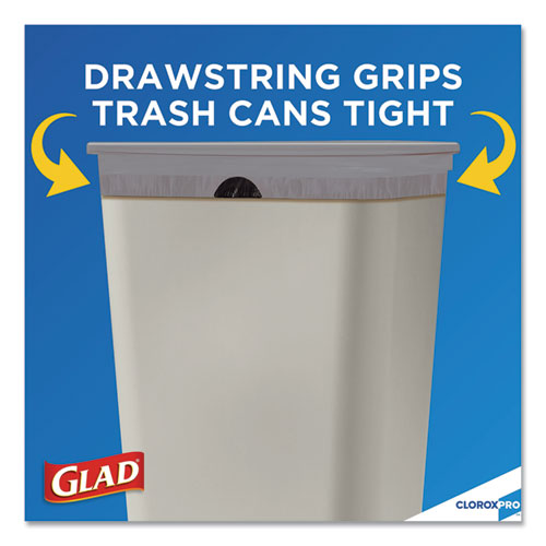 Cloroxpro Forceflex Tall Kitchen Drawstring Trash Bags, 13 Gal, 23.75" X 24.88", Gray, 100/box.