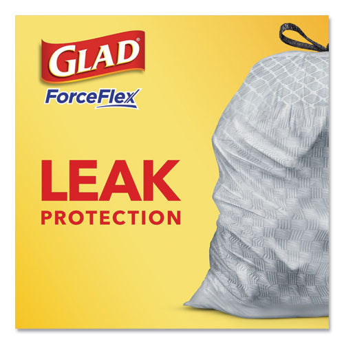 Forceflex Kitchen Drawstring Trash Bags, 13 Gal, Fresh Clean Scent, 24" X 27.38", White, 40 Bags/box, 6 Boxes/carton.