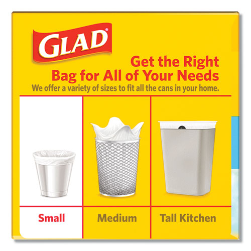 Odorshield Quick-tie Small Trash Bags, Tie-flap,4 Gal, Fresh Clean Scent, 8" X 18", White, 26 Bags/box, 6 Boxes/carton