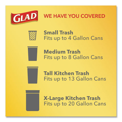 Odorshield Tall Kitchen Drawstring Bags, 13 Gal, Gain Original Scent, 24" X 27.38", White, 80/box.