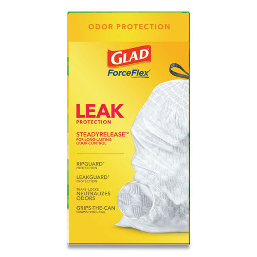 Forceflex Kitchen Drawstring Trash Bags, 13 Gal, Gain Original Scent,24" X 27.38", White, 80 Bags/box, 3 Boxes/carton