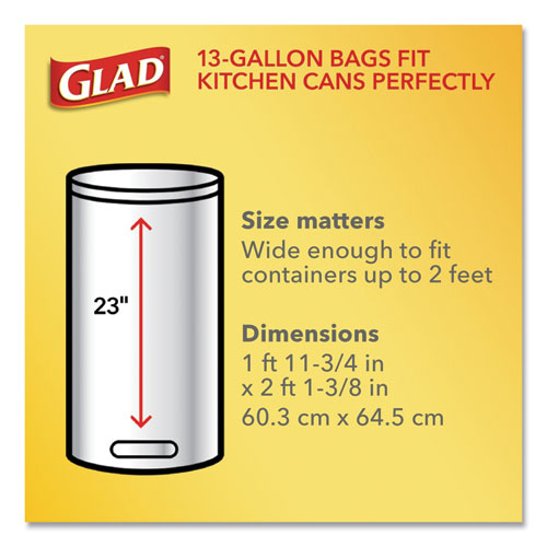 Forceflex Kitchen Drawstring Trash Bags, 13 Gal, Gain Original Scent,24" X 27.38", White, 80 Bags/box, 3 Boxes/carton