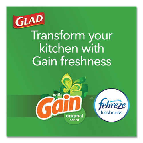Forceflex Kitchen Drawstring Trash Bags, 13 Gal, Gain Original Scent,24" X 27.38", White, 80 Bags/box, 3 Boxes/carton