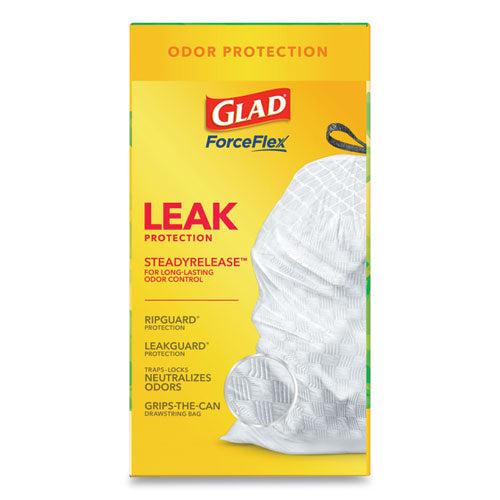 Forceflex Kitchen Drawstring Trash Bags, 13 Gal, Gain Original Scent,24" X 27.38", White, 80 Bags/box, 3 Boxes/carton