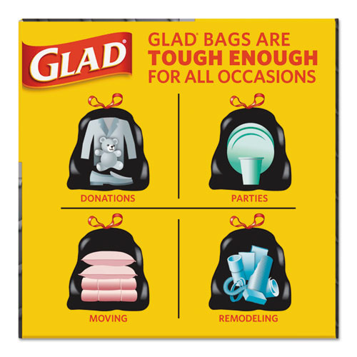 Guaranteed Strong Large Drawstring Trash Bags, Three-ply, 30 Gal,1.05 Mil, 30" X 33", Black, 15 Bags/box, 6 Boxes/carton