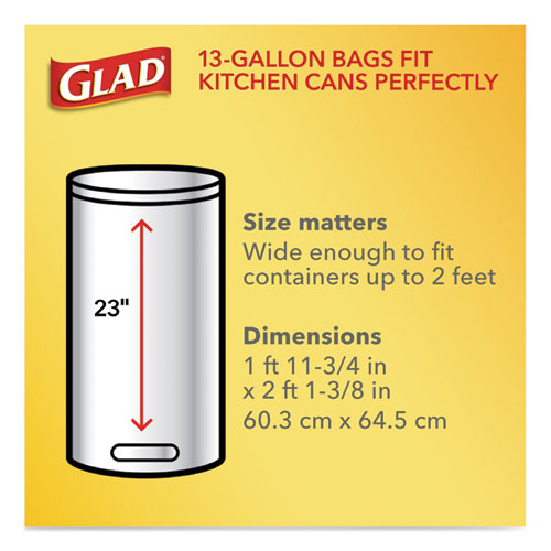 Tall Kitchen Drawstring Trash Bags, 13 Gal, 23.75" X 24.88", White, 240/carton.