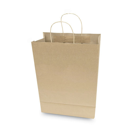 Premium Shopping Bag, Natural Twisted-paper Handles, 10" X 4.5" X 13", Brown, 50/box.