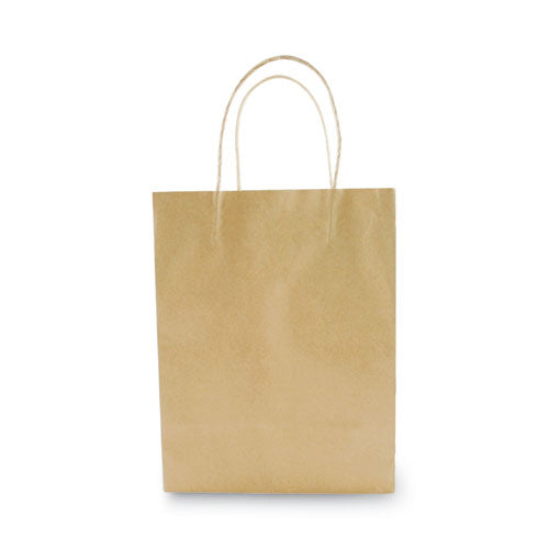 Premium Shopping Bag, Natural Twisted-paper Handles, 8" X 4" X 10.25", Brown, 50/box.