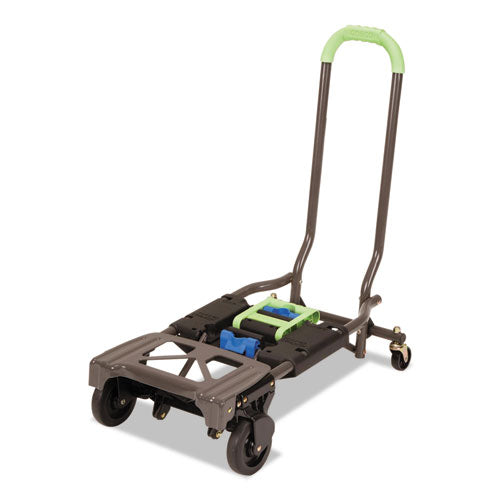 2-in-1 Multi-position Hand Truck And Cart, 300 Lbs, 16.63 X 12.75 X 49.25, Black/blue/green.