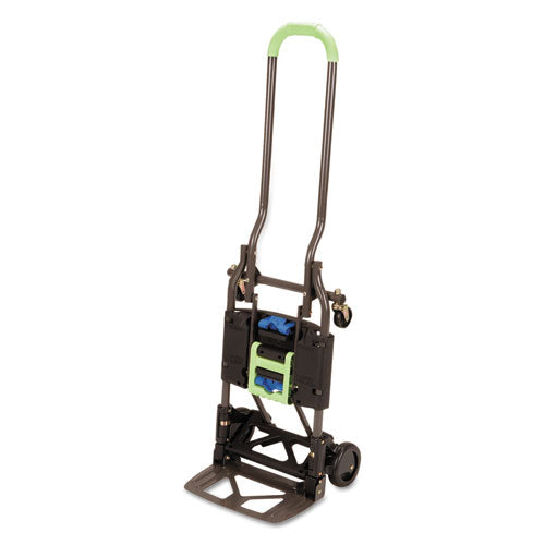 2-in-1 Multi-position Hand Truck And Cart, 300 Lbs, 16.63 X 12.75 X 49.25, Black/blue/green.