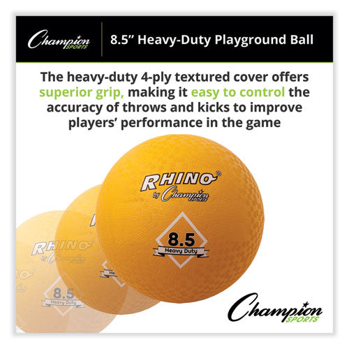 Heavy Duty Playground Ball, 8.5" Diameter, Yellow.