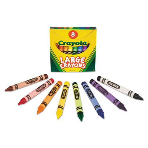 Large Crayons, Tuck Box, 8 Colors/box.