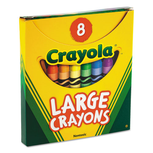 Large Crayons, Tuck Box, 8 Colors/box.