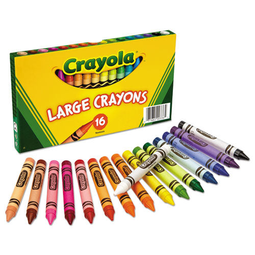 Large Crayons, Lift Lid Box, 16 Colors/box.