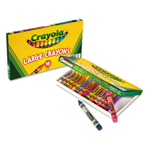 Large Crayons, Lift Lid Box, 16 Colors/box.